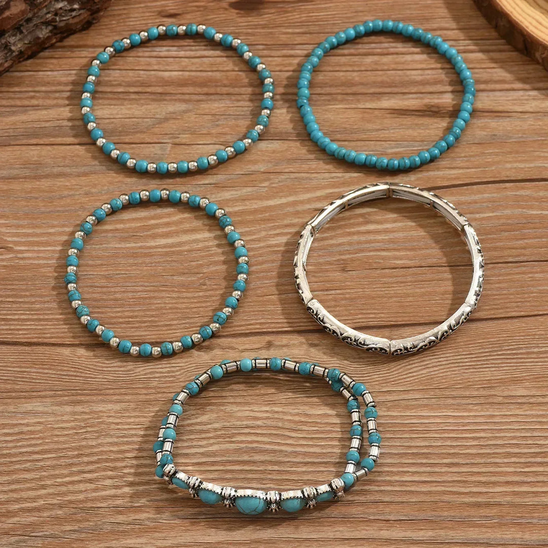 Maëlys | Bracelet multi-rangs turquoise raffiné