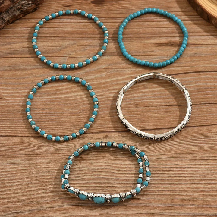 Maëlys | Bracelet multi-rangs turquoise raffiné