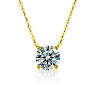 Collier en argent sterling plaqué or avec zircon