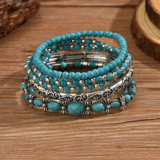Maëlys | Bracelet multi-rangs turquoise raffiné