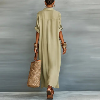 Gemma | Robe Chemise Longue Lin & Col Chemise