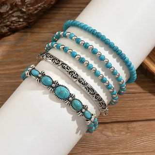 Maëlys | Bracelet multi-rangs turquoise raffiné