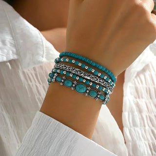 Maëlys | Bracelet multi-rangs turquoise raffiné