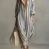 Amaris | Robe Chemise Longue Rayée Lin & Coton