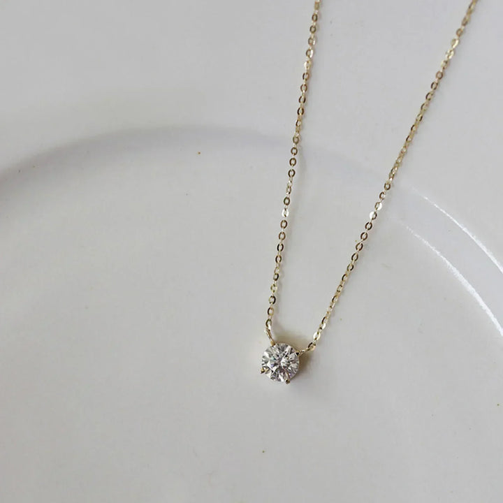 Collier en argent sterling plaqué or avec zircon