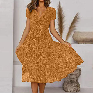 Sienna | Robe Midi Col V & Jupe Évasée Fluide