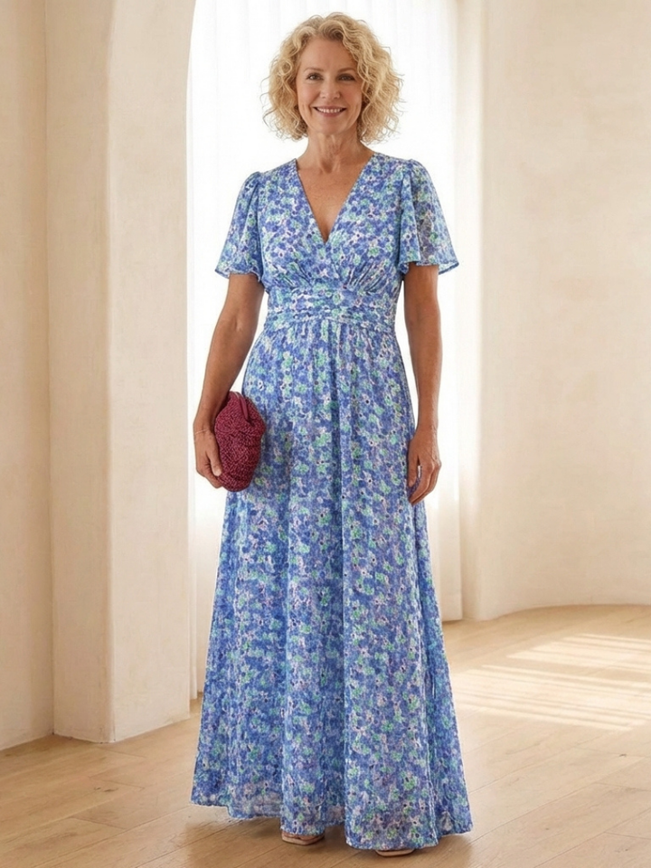 Élina | Robe longue fluide fleurie