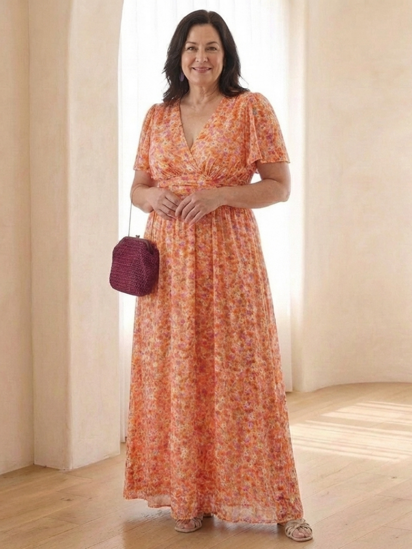 Élina | Robe longue fluide fleurie