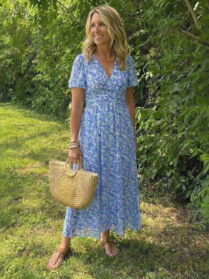 Élina | Robe longue fluide fleurie