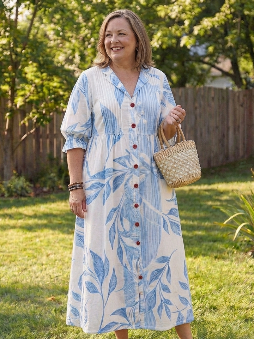 Virelle | Robe longue fluide imprimé botanique