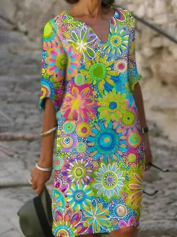 Nira | Robe Midi Florale Vibrante