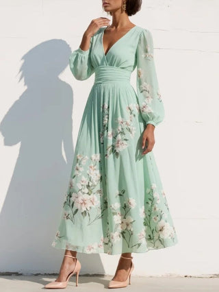 Odelia | Robe Midi Florale Élégante Fluide