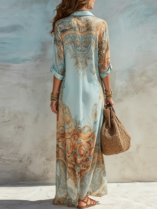 Louise | Robe chemise méditerranéenne