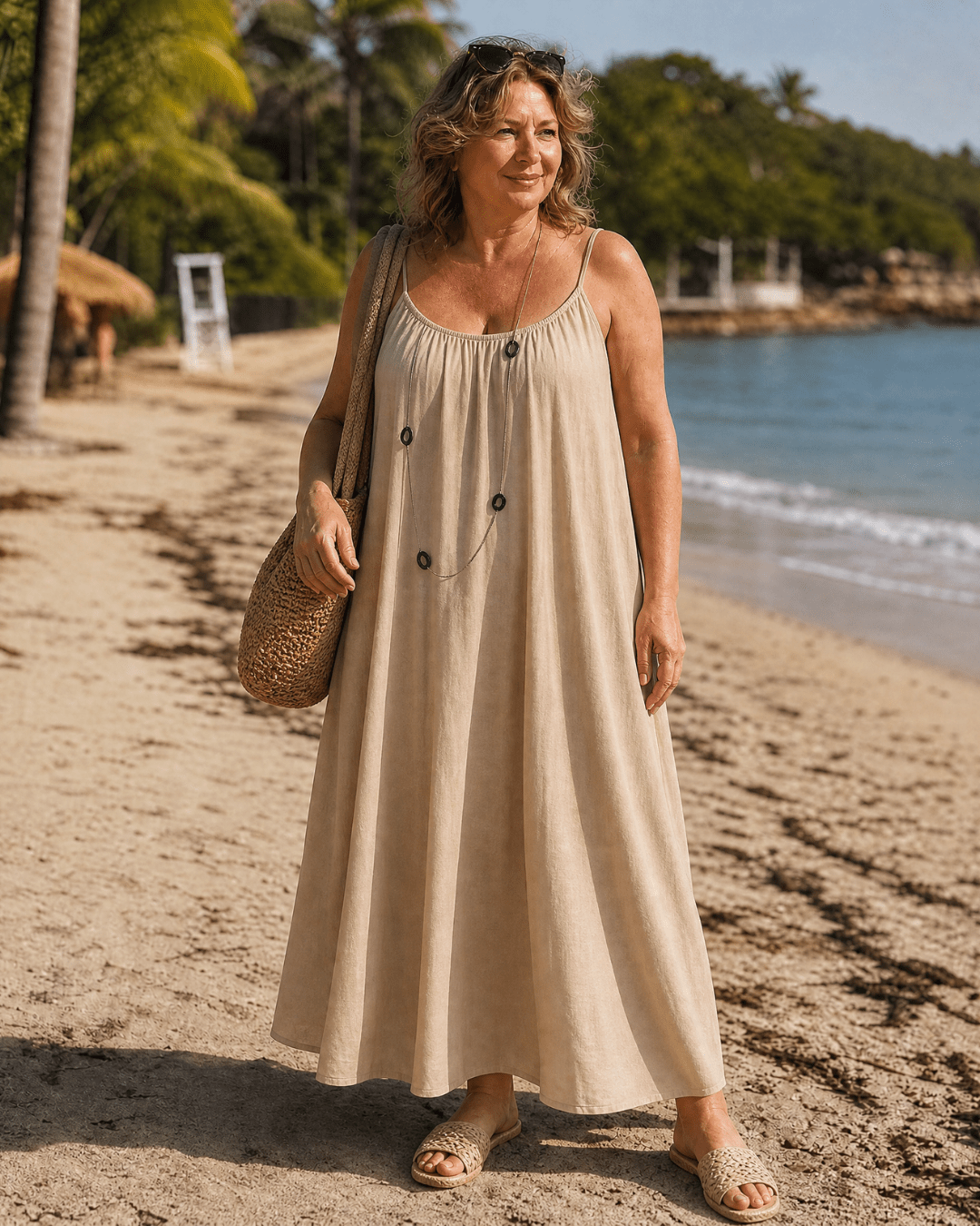 Ella | Robe midi sans manches