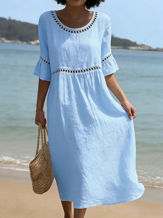 Amara | Robe Midi Élégante Effet Ventre Plat