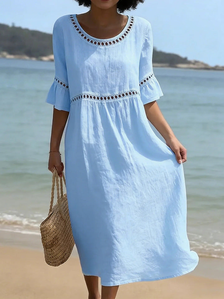 Amara | Robe Midi Élégante Effet Ventre Plat
