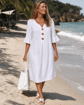 Elyna | Robe mi-longue à manches amples