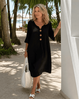 Elyna | Robe mi-longue à manches amples