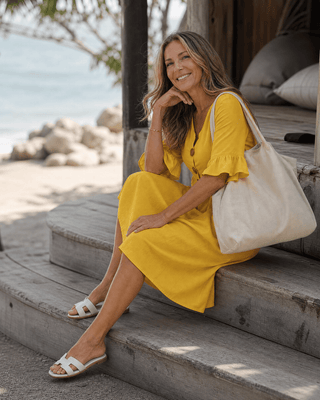 Elyna | Robe mi-longue à manches amples