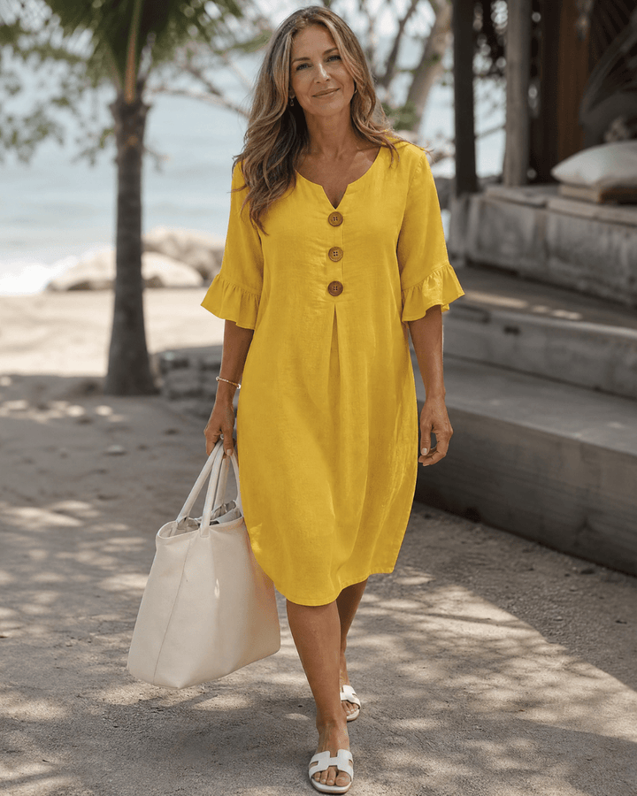 Elyna | Robe mi-longue à manches amples