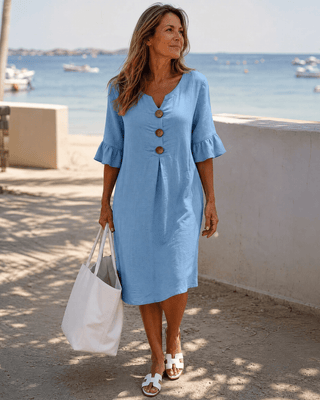 Elyna | Robe mi-longue à manches amples