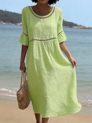 Amara | Robe Midi Élégante Effet Ventre Plat