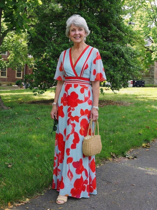 Corinne | Robe longue fleurie col V