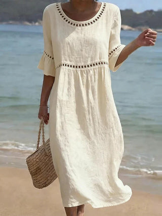 Amara | Robe Midi Élégante Effet Ventre Plat