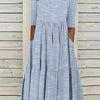 Amanda | Robe Midi Rayée Froncée & Poches