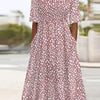 Pénélope | Robe Midi Imprimé Pois Irréguliers Col V & Taille Cintrée