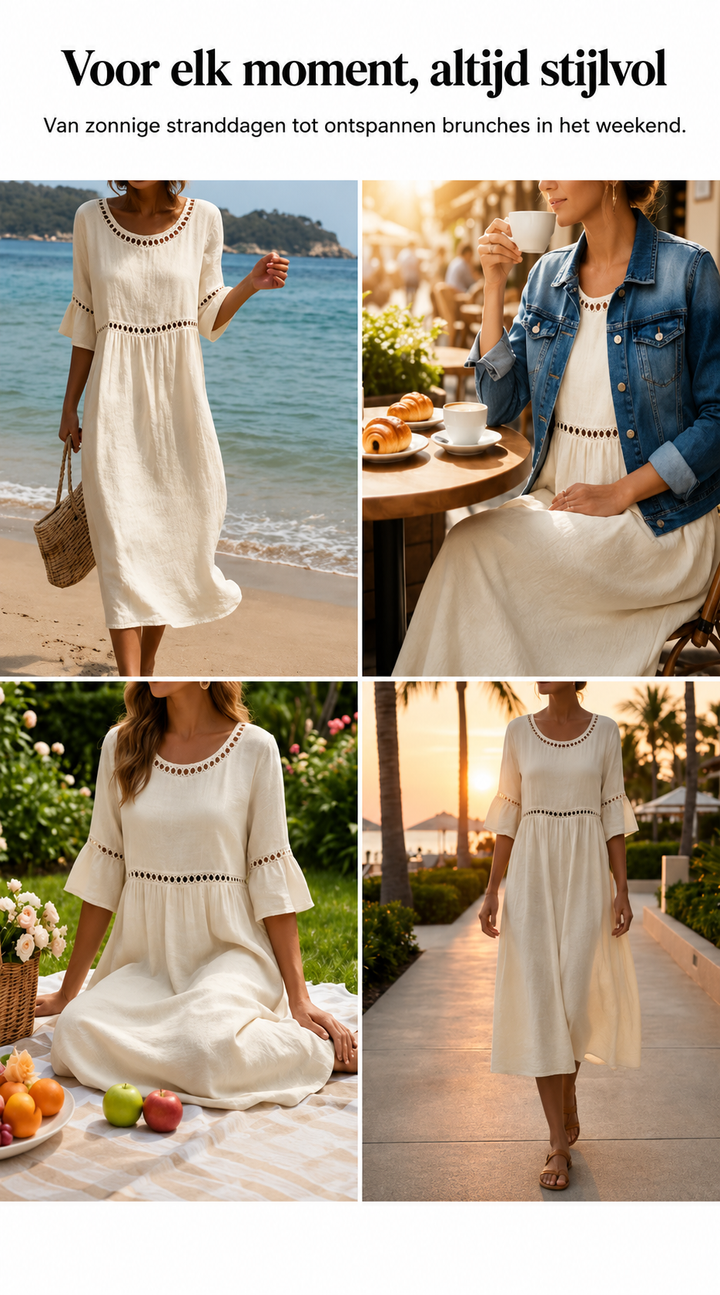Amara | Robe Midi Élégante Effet Ventre Plat