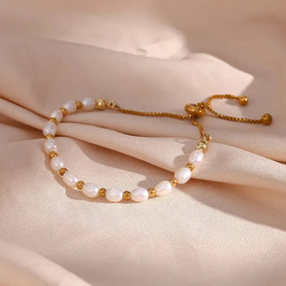 Julia | Bracelet Élegant en Perles et Or