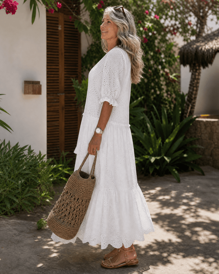 Eleanor | Robe midi à encolure en V