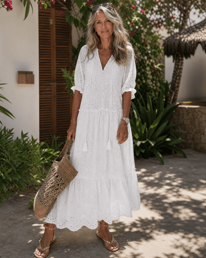 Eleanor | Robe midi à encolure en V
