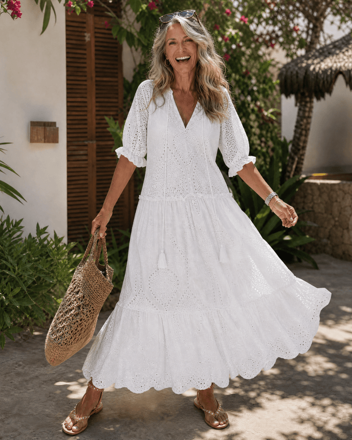 Eleanor | Robe midi à encolure en V