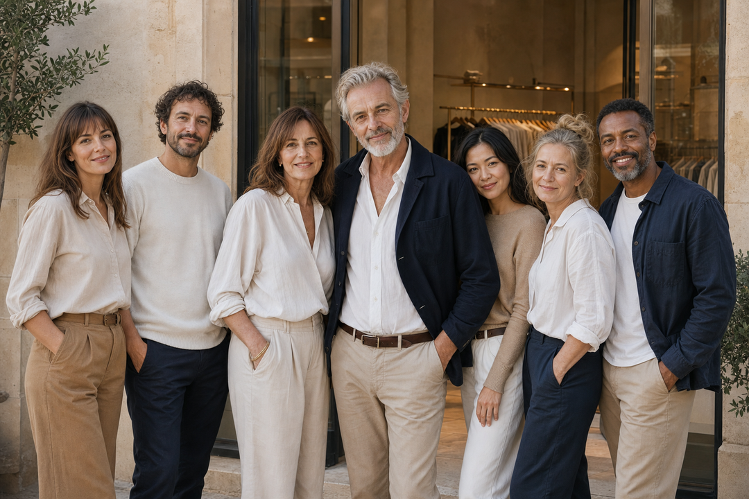 L'équipe de Morcet devant la boutique