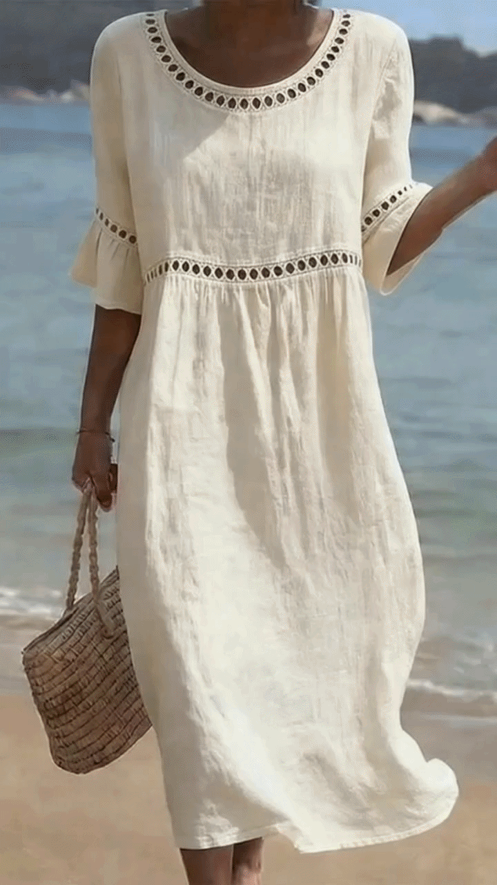 Amara | Robe Midi Élégante Effet Ventre Plat