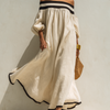 Élise | Robe Maxi Épaules Dénudées En Coton Lin