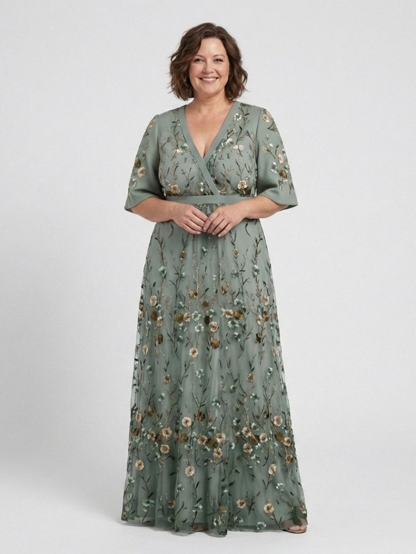 Élodie | Robe longue fleurie col V