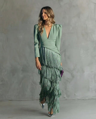 Clara | Robe Élégante à Franges