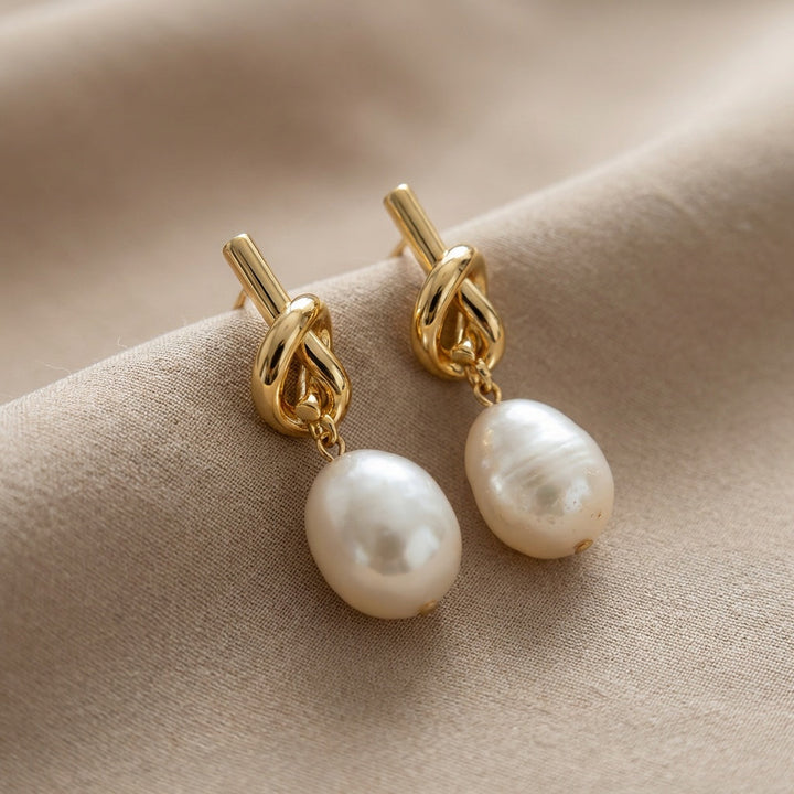 Océane | Boucles d'oreilles Élégance Perle Nouée