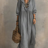 Clara | Robe Maxi Rayée À Volants Style Bohème