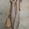 Camélia | Robe Longue Bohème En Lin Et Coton