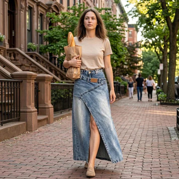Zaira | Jupe en Jean Asymétrique
