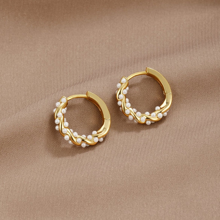 Noémie | Boucles d'oreilles créoles en perles torsadées